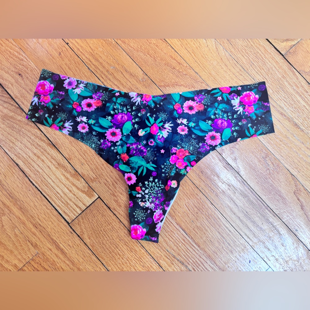 Black with Pink & Green Flowers